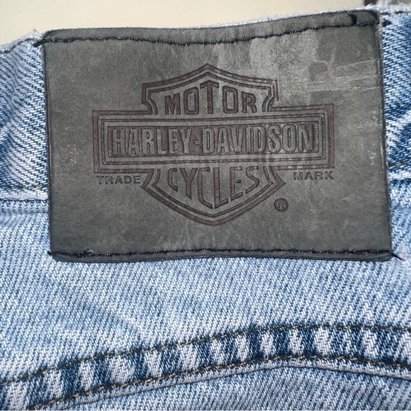 Vintage 2001 Harley-Davidson USA Made High Rise Mom Jeans 6P Light Wash - Picture 9 of 16